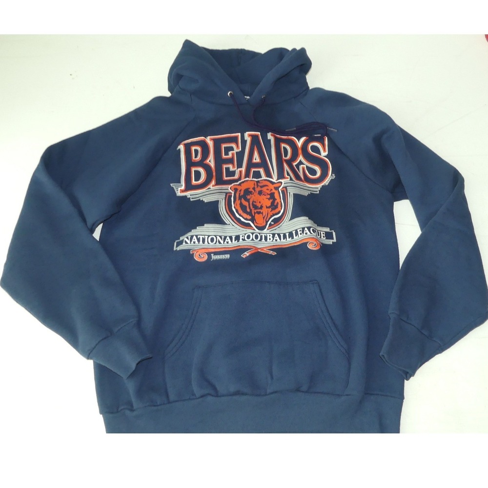 Vintage Chicago Bears NFL Hoodie Jostens Fruit of the Loom Navy Blue Large USA